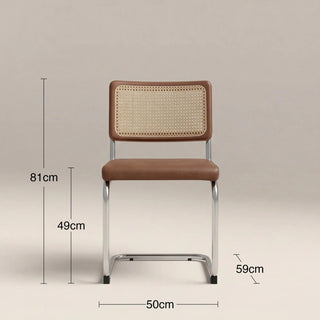 Kenton Dining Chair | Vintage Laura Ashley UK Tan Faux Leather & Chrome