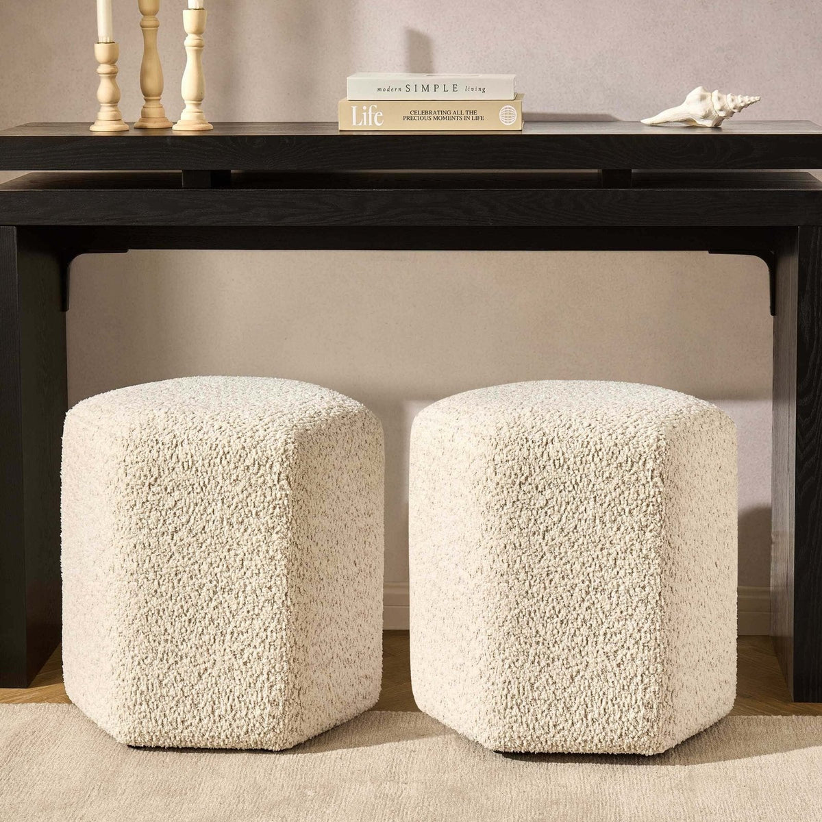 Kirsten Stool - Popcorn Teddy – Feather & Black