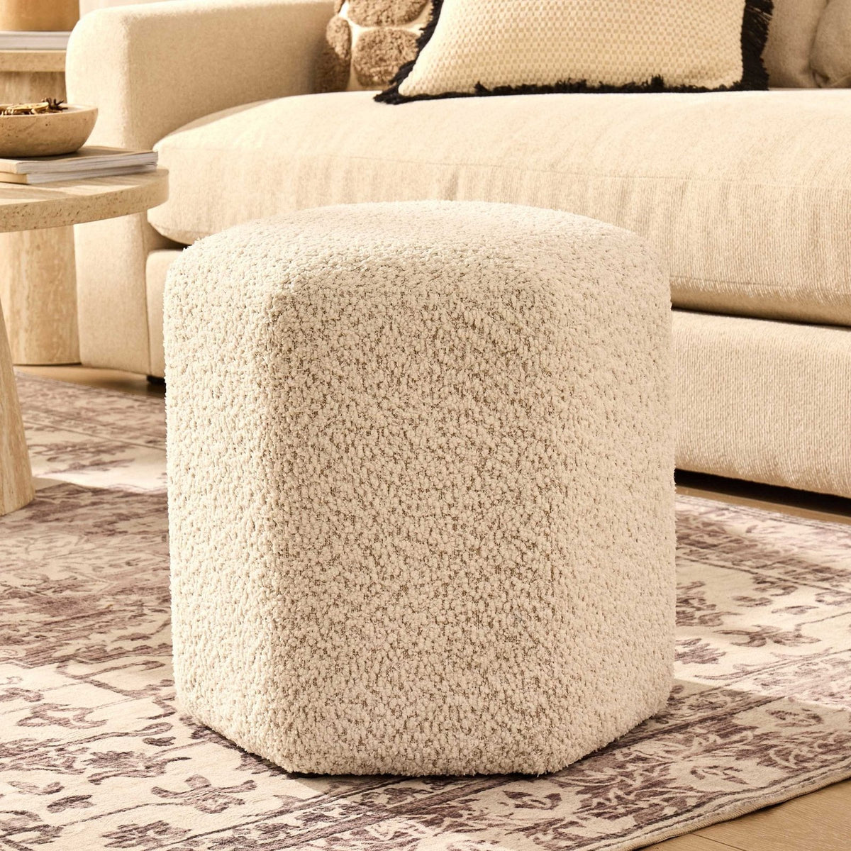 Kirsten Stool - Popcorn Teddy – Feather & Black