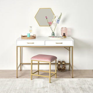 Kirton 50x43cm Metal Laura Ashley UK Hexagon Mirror - Gold