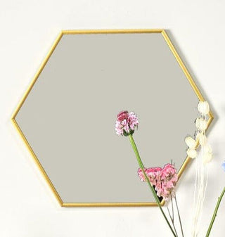 Kirton 50x43cm Metal Laura Ashley UK Hexagon Mirror - Gold