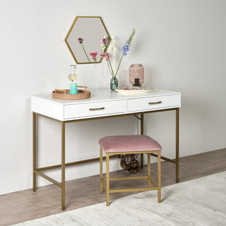 Kirton 50x43cm Metal Laura Ashley UK Hexagon Mirror - Gold