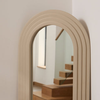 Kubu 170 x 50cm Laura Ashley Wooden Arch Mirror - Taupe