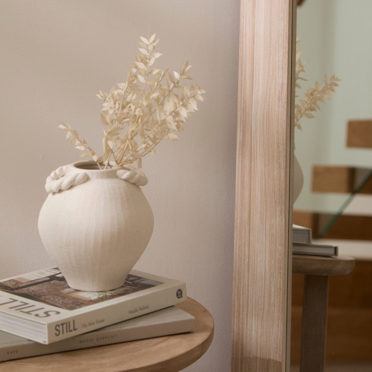 Kubu 180 x 80cm Laura Ashley Wooden Arch Mirror - Whitewash