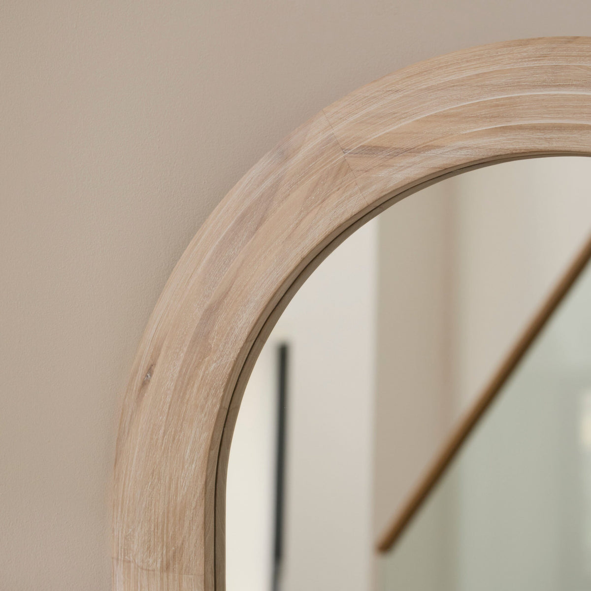 Kubu 180 x 80cm Laura Ashley Wooden Arch Mirror - Whitewash