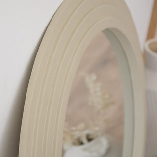 Kubu 70cm Wooden Laura Ashley UK Round Mirror - Taupe