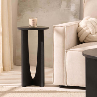 Lana Round Side Table - Black – Feather & Black