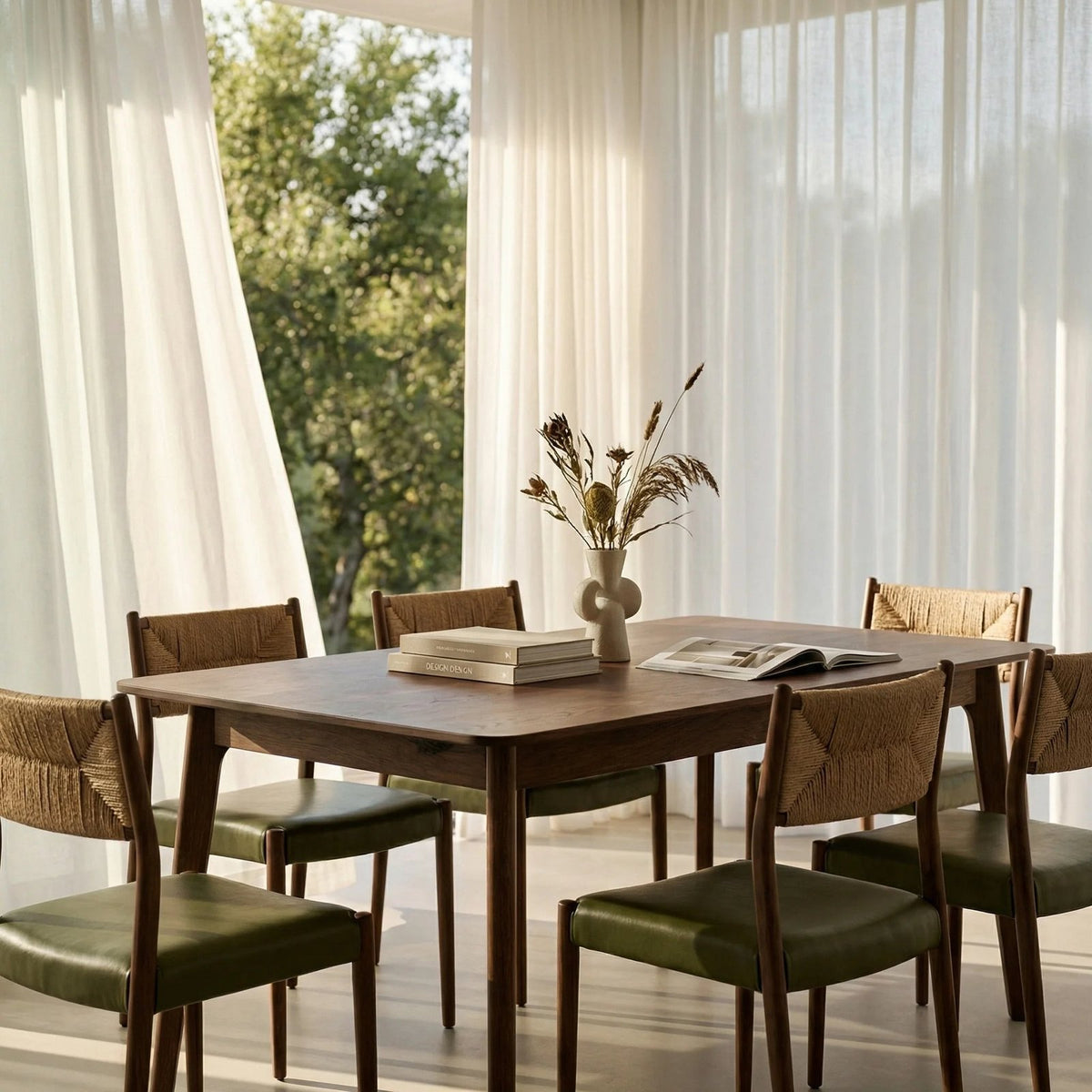 Landon 4-6 Seat Rectangle Wooden Laura Ashley Extendable Dining Table | Walnut