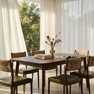 Landon 4-6 Seat Rectangle Wooden Laura Ashley Extendable Dining Table | Walnut