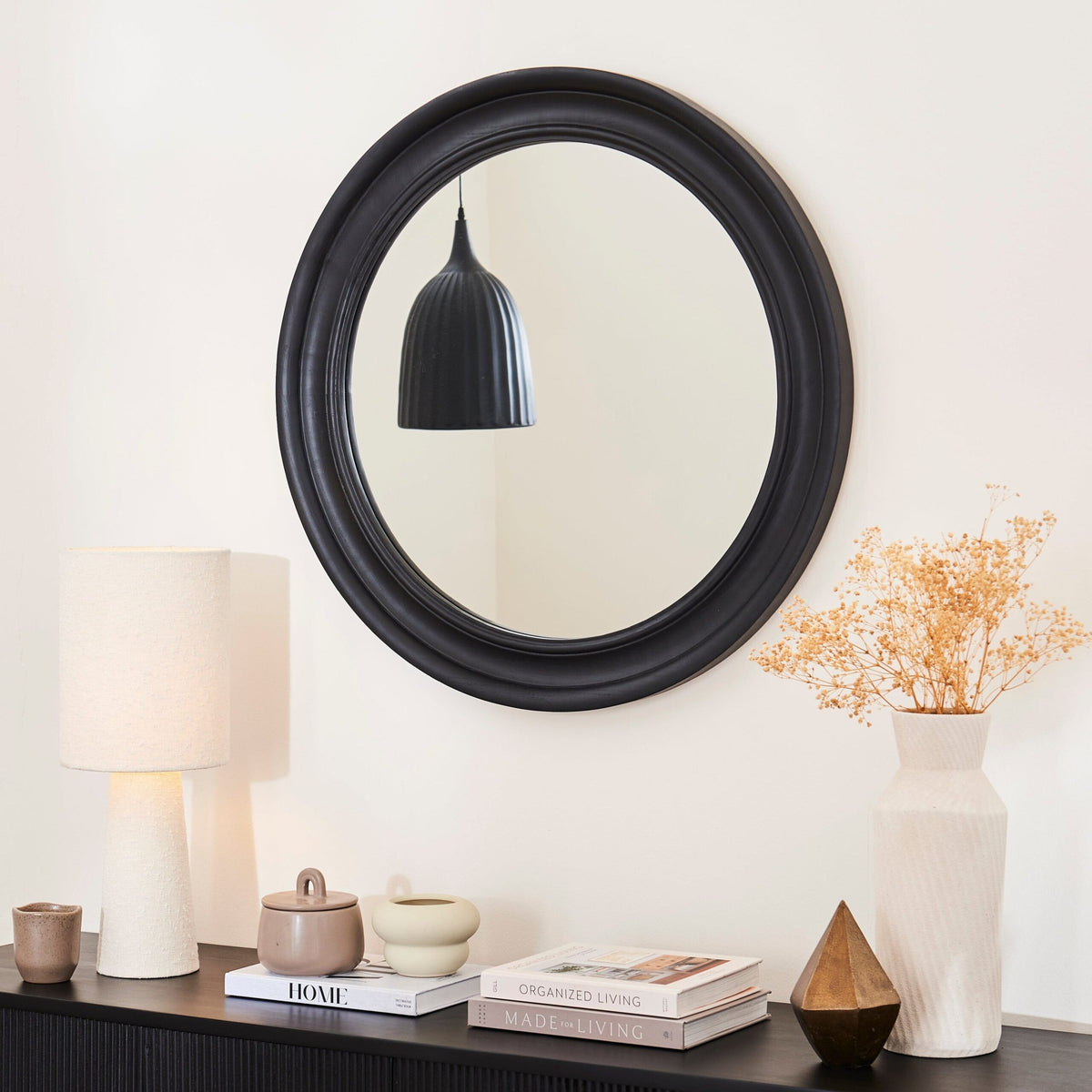 Langton 75cm Wooden Mirror - Black – Laura Ashley UK