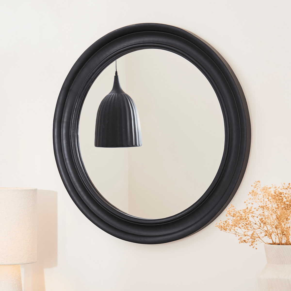 Langton 75cm Wooden Mirror - Black – Laura Ashley UK