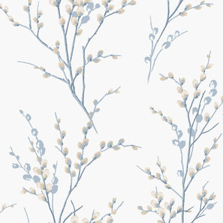 Laura Ashley Pussy Willow Wallpaper Seaspray Blue 143337