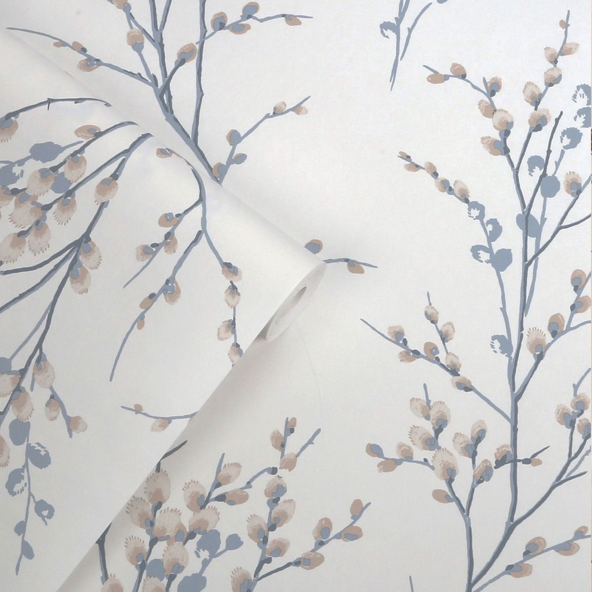 Laura Ashley Pussy Willow Wallpaper Seaspray Blue 143337