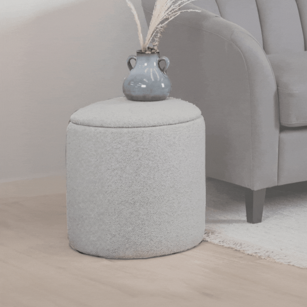 Laura Ashley Abigail Storage Pouffe/Footstool - Dove Grey