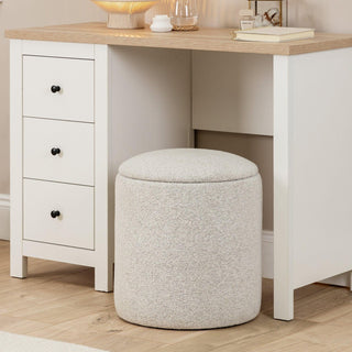 Laura Ashley Abigail Storage Pouffe/Footstool - Dove Grey