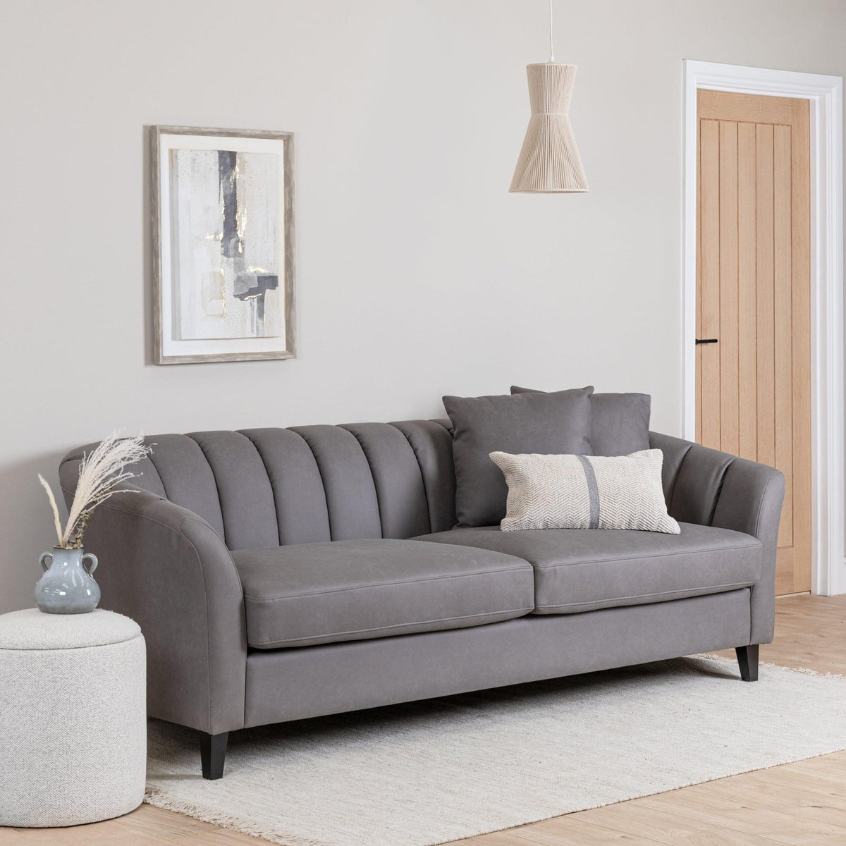 Laura Ashley Abigail Storage Pouffe/Footstool - Dove Grey