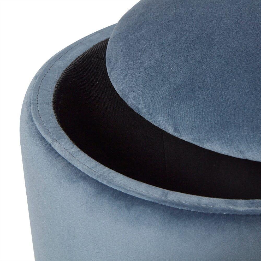 Laura Ashley Abigail Storage Pouffe/Footstool - Horizon Blue