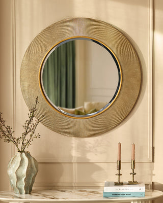 Laura Ashley Alexa gold round wall mirror