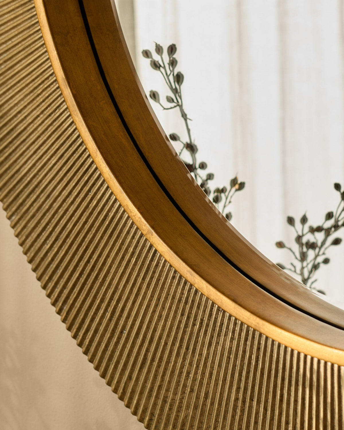 Laura Ashley Alexa gold round wall mirror