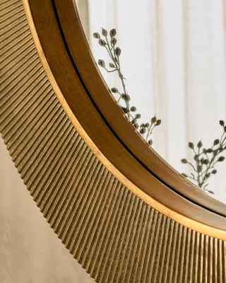 Laura Ashley Alexa gold round wall mirror