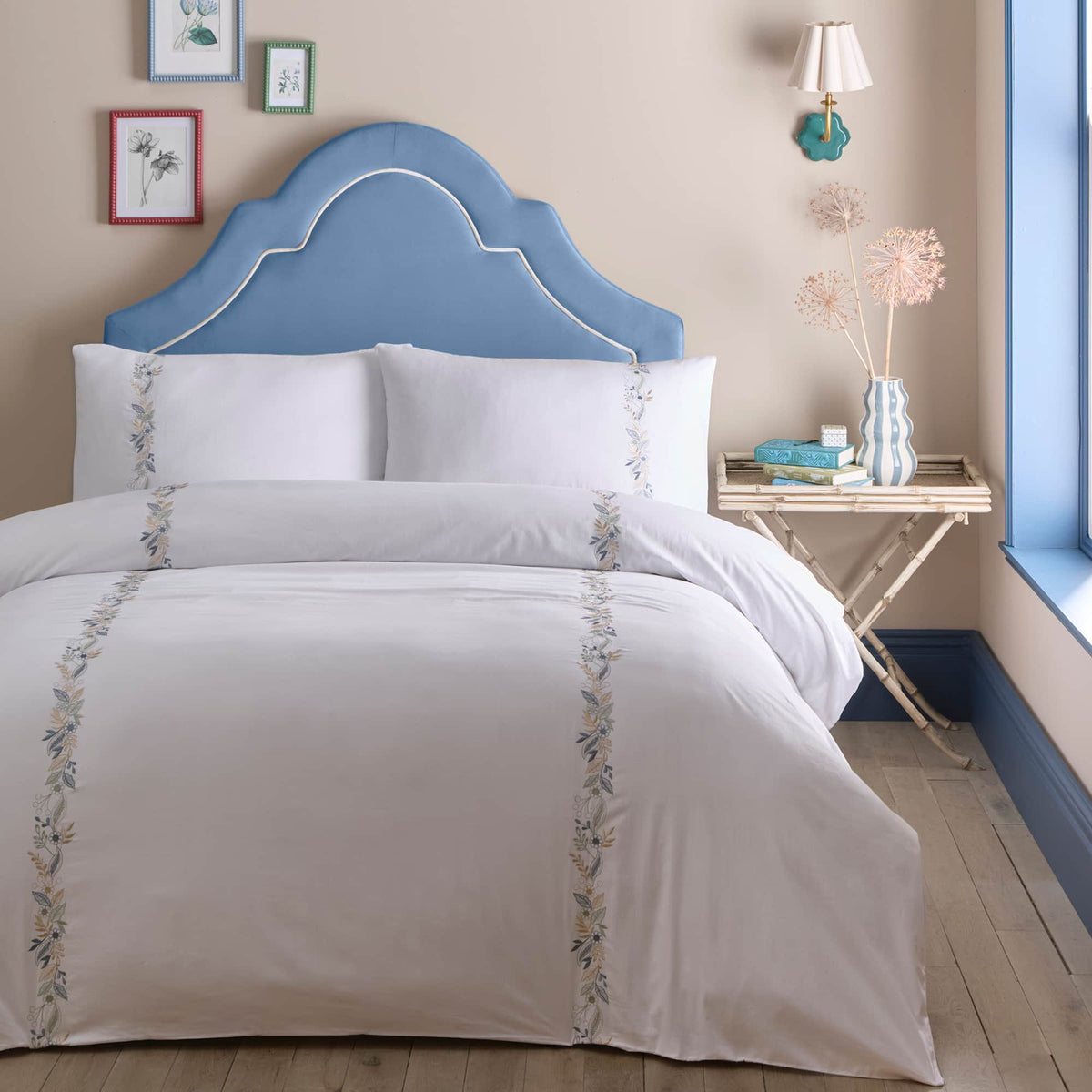 Laura Ashley Appletree Boutique Julianna Embroidery Duvet Cover Set - White