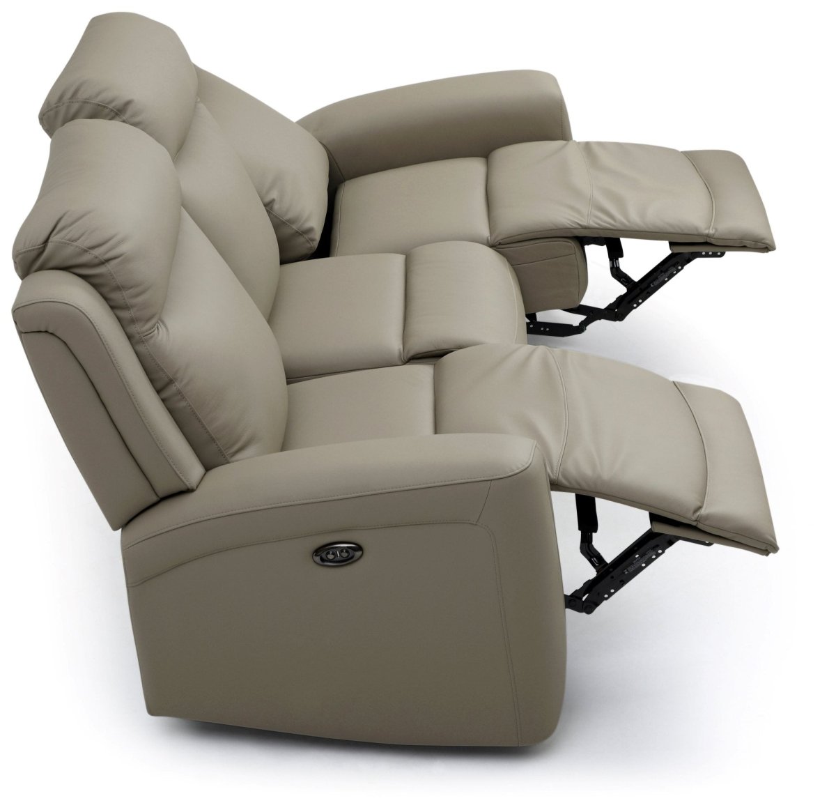 Laura Ashley Bentley 3 Seater Grey Leather Electric Recliner Sofa