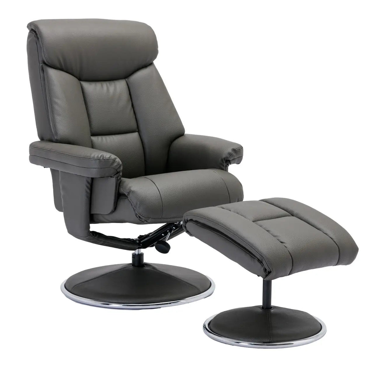 Laura Ashley Bridge Faux Leather Swivel Recliner Chair and Footstool