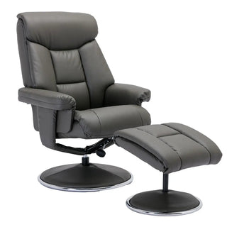 Laura Ashley Bridge Faux Leather Swivel Recliner Chair and Footstool