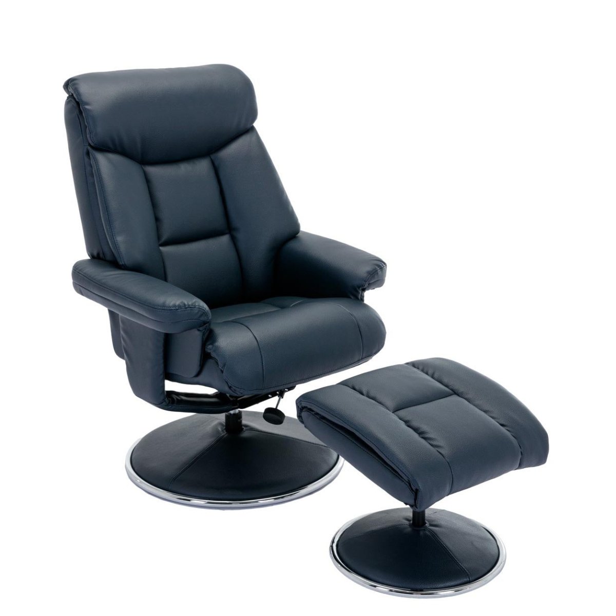 Laura Ashley Bridge Faux Leather Swivel Recliner Chair and Footstool