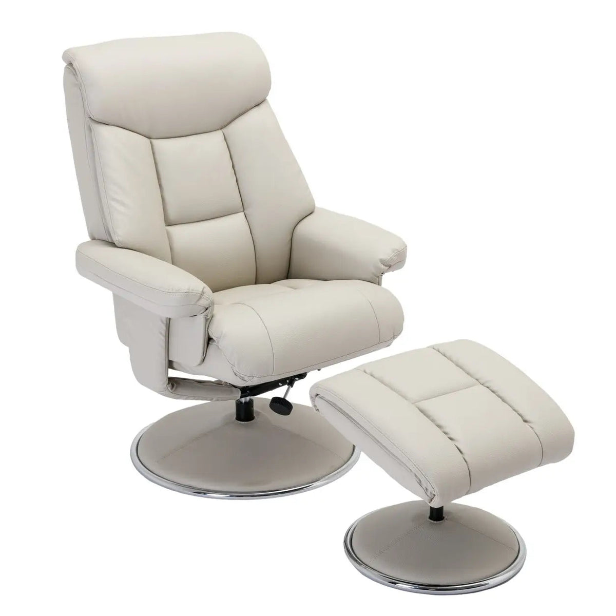 Laura Ashley Bridge Faux Leather Swivel Recliner Chair and Footstool