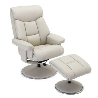 Laura Ashley Bridge Faux Leather Swivel Recliner Chair and Footstool