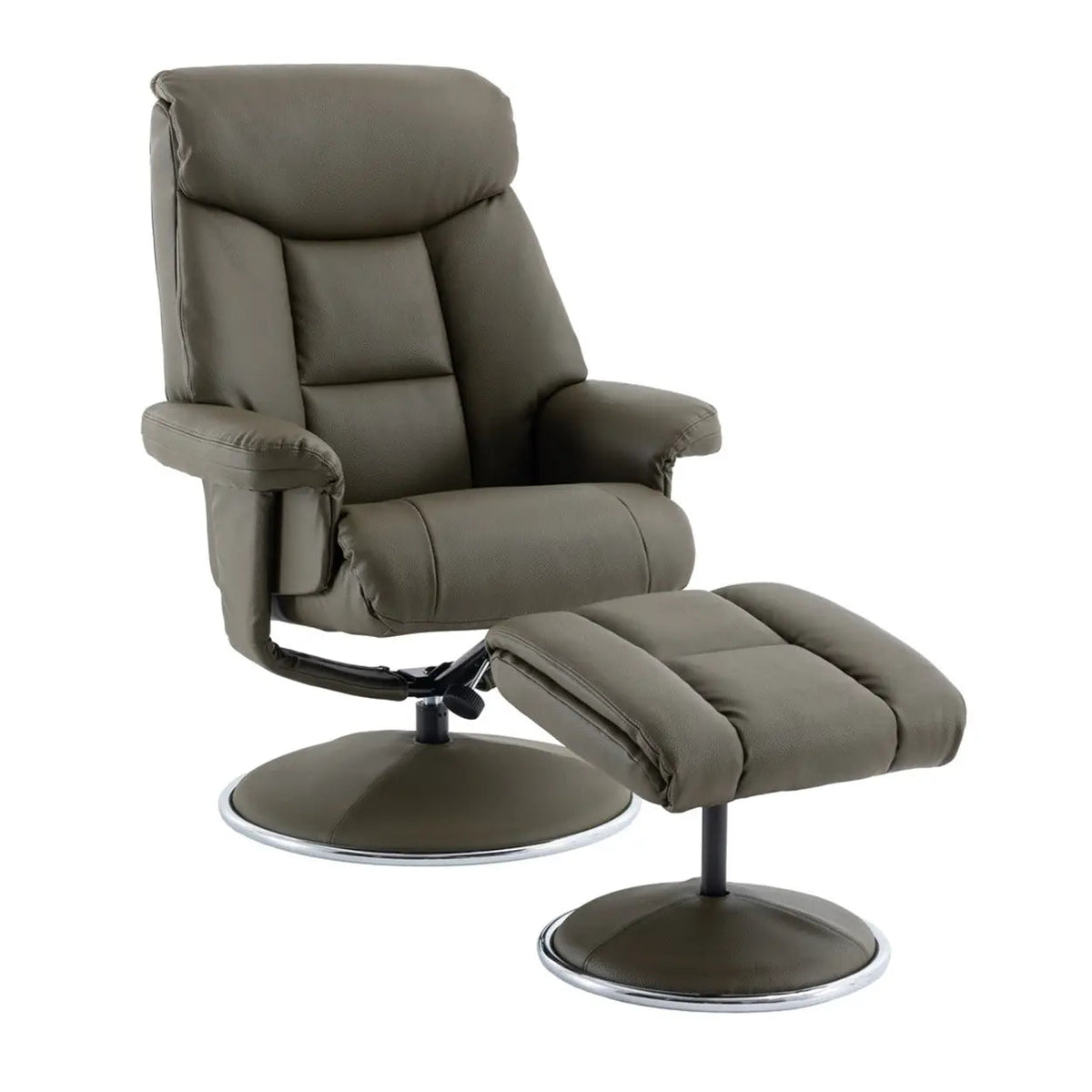 Laura Ashley Bridge Faux Leather Swivel Recliner Chair and Footstool