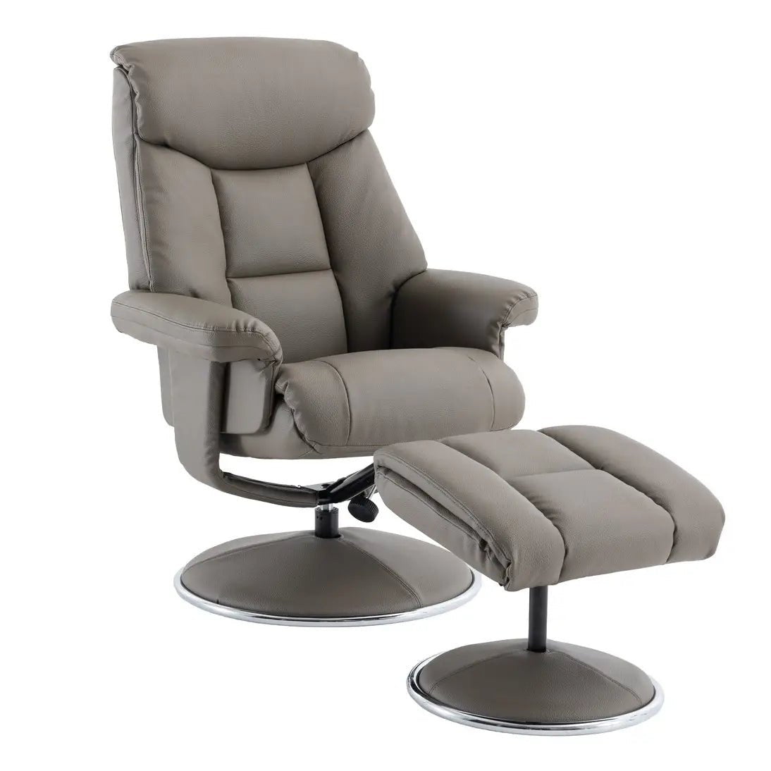 Laura Ashley Bridge Faux Leather Swivel Recliner Chair and Footstool