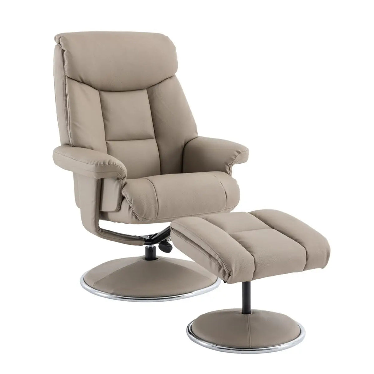 Laura Ashley Bridge Faux Leather Swivel Recliner Chair and Footstool