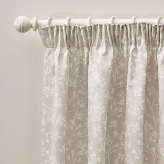 Laura Ashley Brooke Floral Pencil Pleat Curtains - Natural