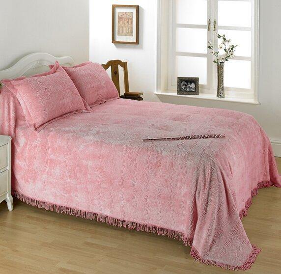Laura Ashley Candlewick Bedspread Geneva - Dusky Pink