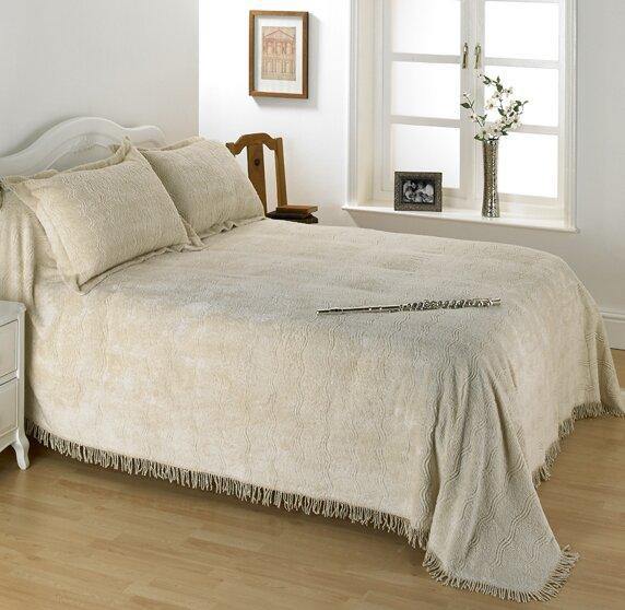 Laura Ashley Candlewick Bedspread Geneva - Natural