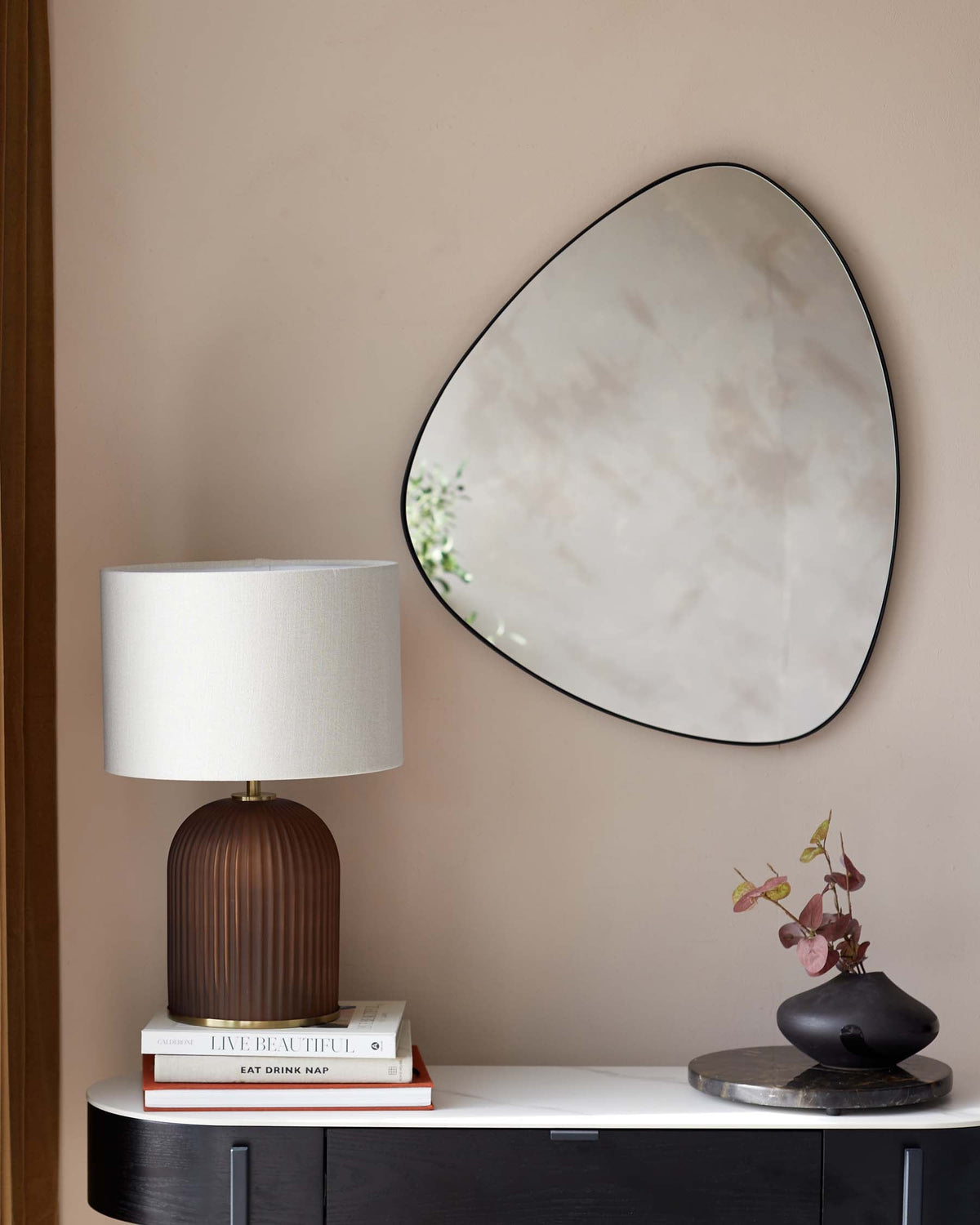 Laura Ashley Caspian Small Wall Mirror Black