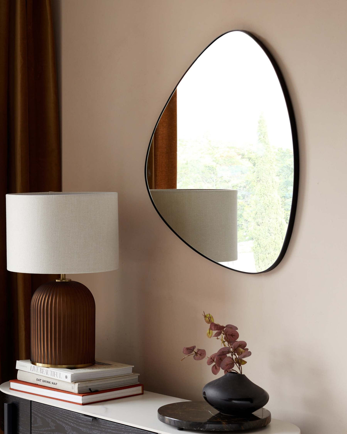 Laura Ashley Caspian Small Wall Mirror Black
