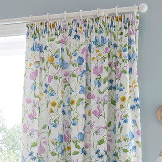 Laura Ashley D & D Sweetpea Floral Pencil Pleat Curtains - Lilac