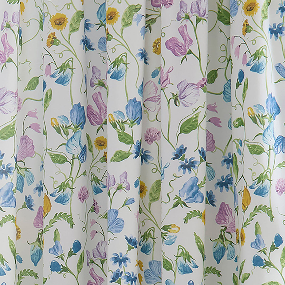 Laura Ashley D & D Sweetpea Floral Pencil Pleat Curtains - Lilac