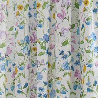 Laura Ashley D & D Sweetpea Floral Pencil Pleat Curtains - Lilac