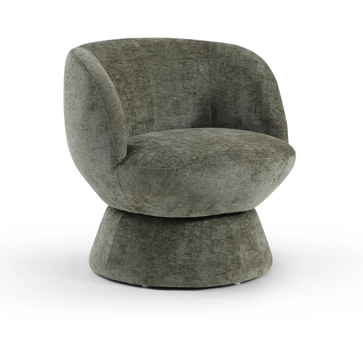 Laura Ashley Daisy Olive Chenille Fabric Swivel Chair