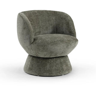 Laura Ashley Daisy Olive Chenille Fabric Swivel Chair