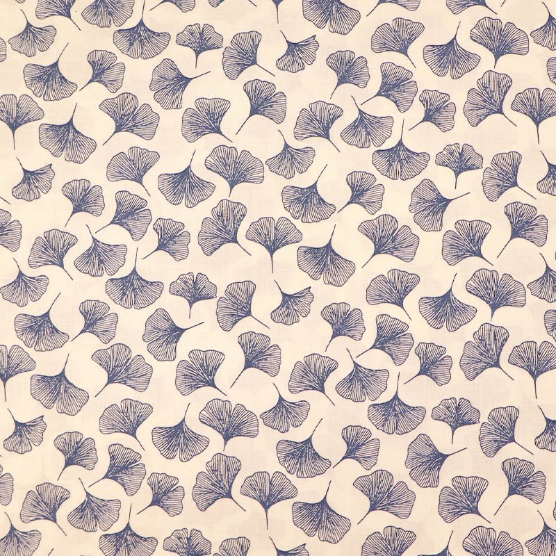 Laura Ashley Dressmaking COTTON LAWN - Falling Ginkgo - WHITE