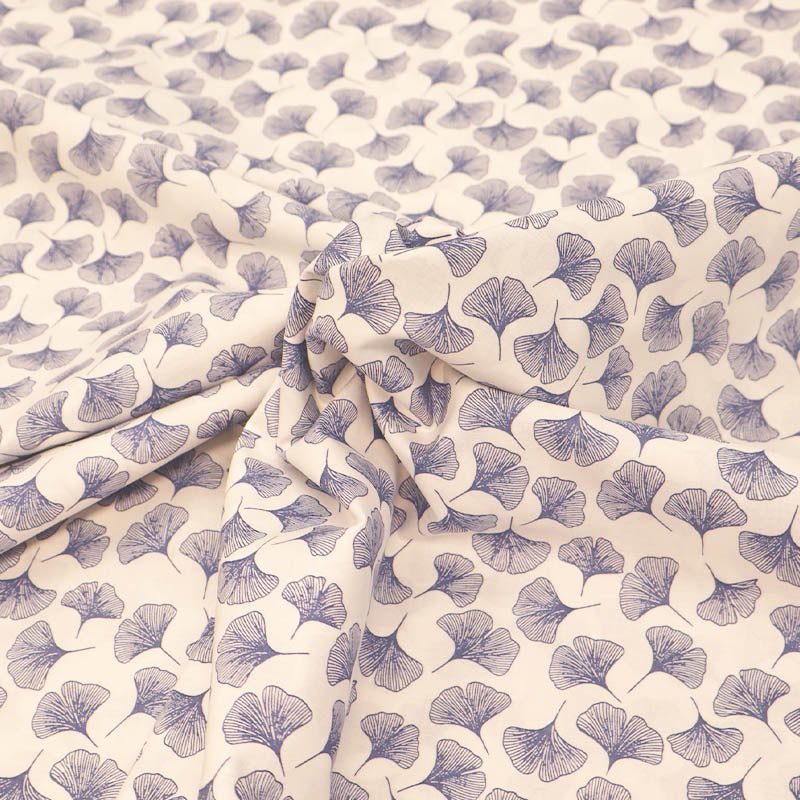 Laura Ashley Dressmaking COTTON LAWN - Falling Ginkgo - WHITE