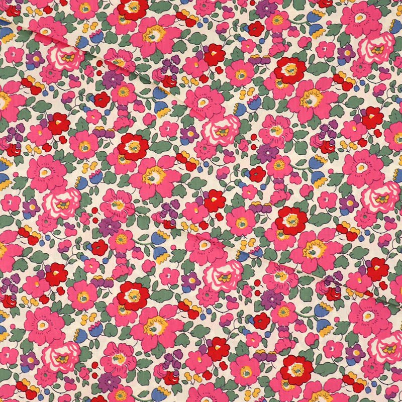 Laura Ashley Dressmaking Floral Cotton Lawn - Petal - Pink and Red