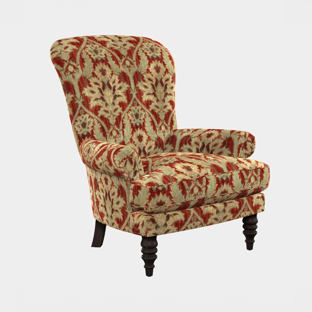 Laura Ashley Elgar Tetrad Highback Chair in Enigma Claret Fabric