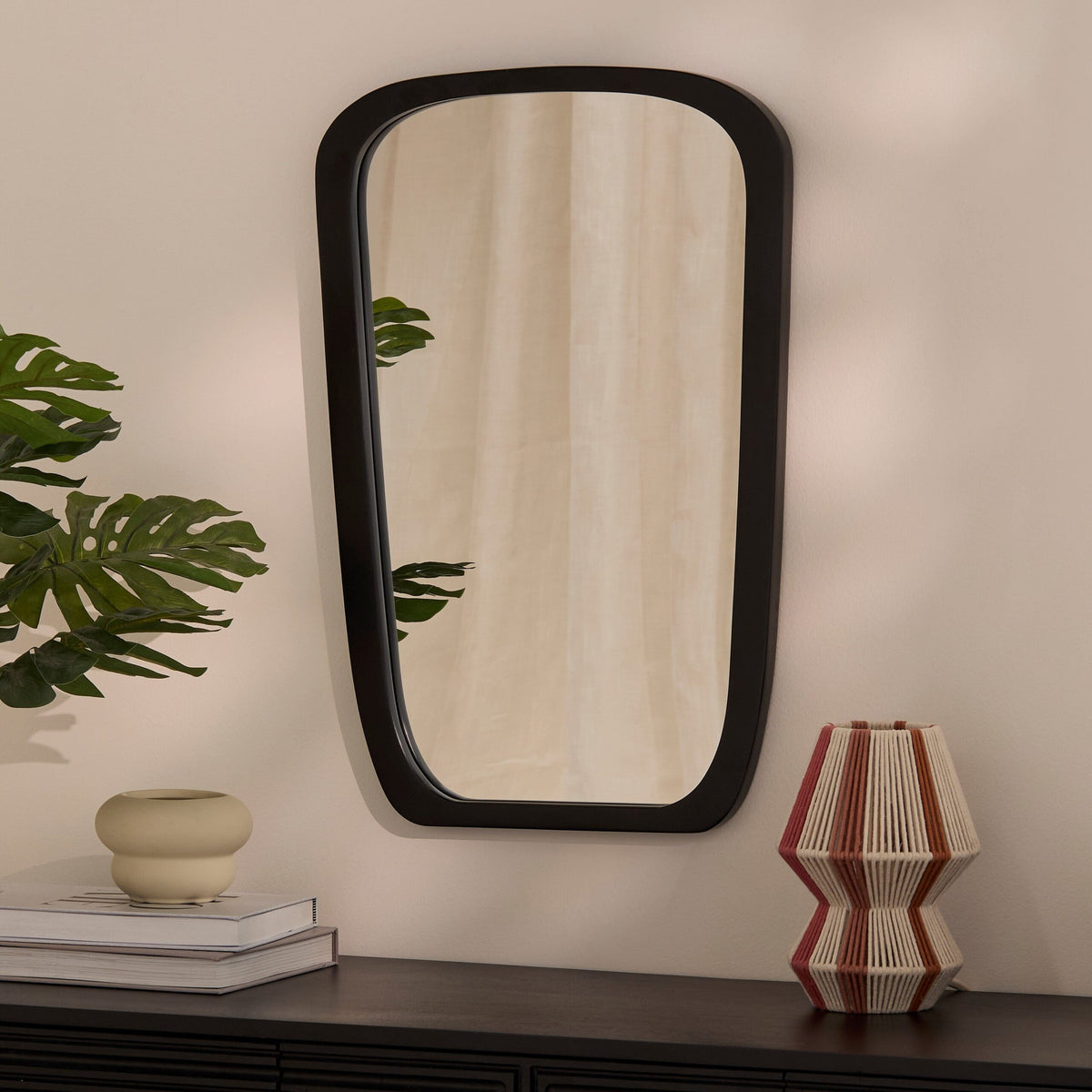 Laura Ashley Farleigh Small Black Wooden Mirror