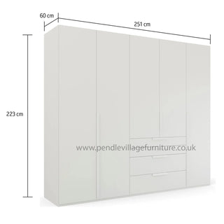 Laura & Ashley Frans 250cm Decor 5 Door Wardrobe With Drawers